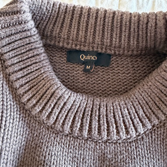 Quince Brown Striped Crewneck Sweater, 100% Organic Cotton - Picture 6 of 9